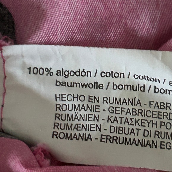 ZARA Printed Poplin Fuschia Pink Floral A Line Midi 100% Cotton Dress - Medium - Picture 12 of 12